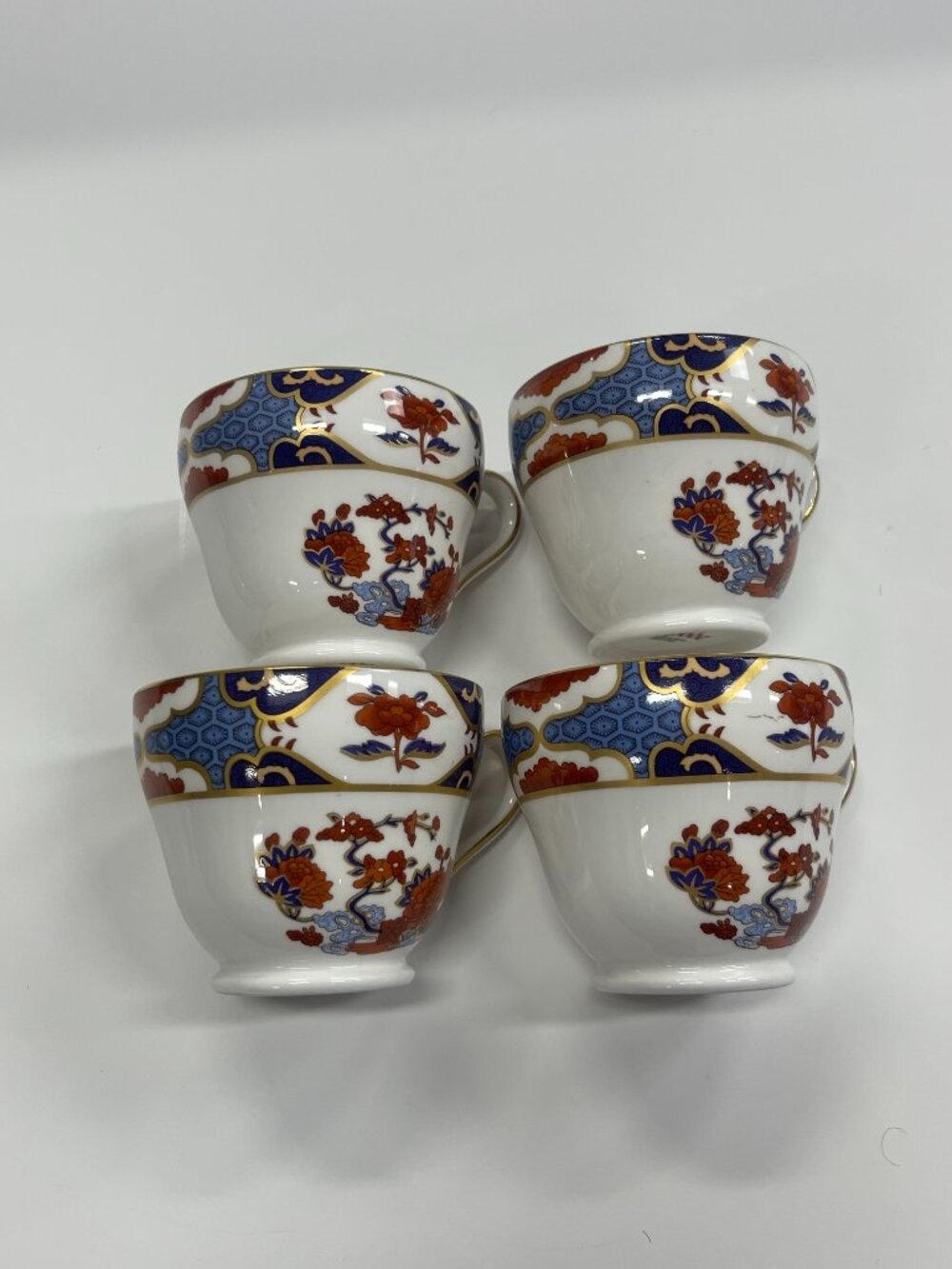 Spode Shima Y8172 Vintage Bone China 4 Cup & Saucer Sets England - Picture 10 of 15